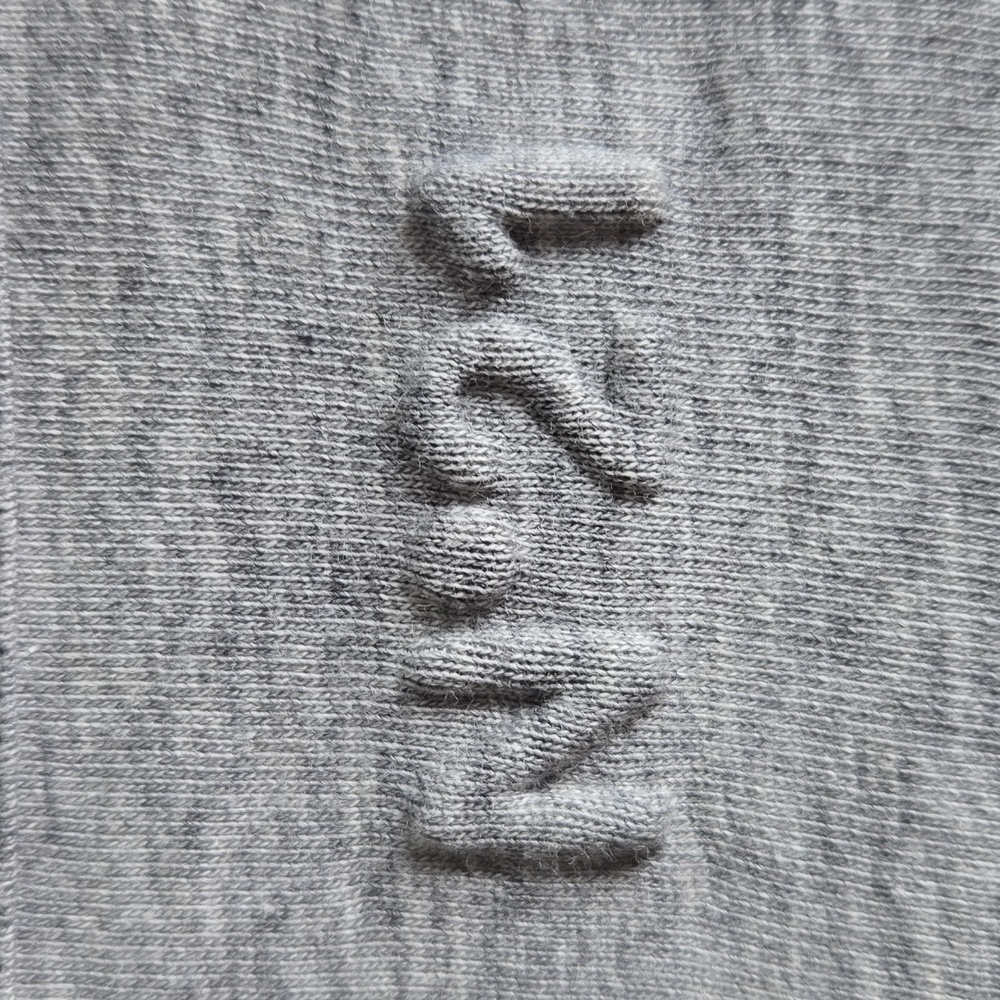 No. 21 Glamorous Gray 3/4 Sleeve Top W/ Feather Cuffs. 100% Cotton EUC XL - Picture 3 of 7